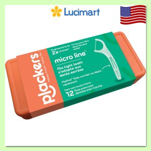 Tăm Chỉ Nha Khoa Plackers Micro Mint Flosser with Travel Case hộp 12 cây [Hàng Mỹ]