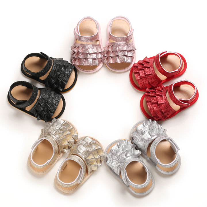 0-18 months old baby girl sandals summer soft sole princess dress shoes  baby anti slip first step walking shoes Lazada PH