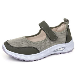 Free Shipping Mid-Aged WomenS Summer Hollow Mesh Casual Shoes Soft-Soled Non-Slip With Velcro Straps Suitable For Walking