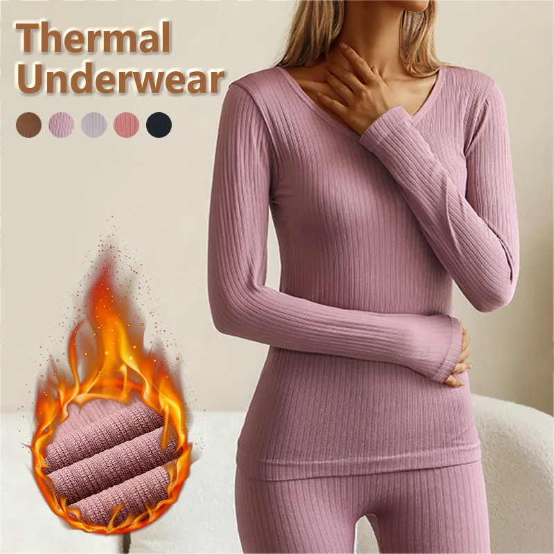 Cyprus Winter 2Pcs Womens Thermal Underwear Set Winter Seamless