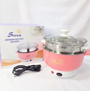 SHENAR GRANADA HOTPOT (DIAMETER 20CM) PANCI LISTRIK FREE KUKUSAN MULTIFUNGSI LAPISAN STAINLESS STEEL PANCI ELEKTRIK
