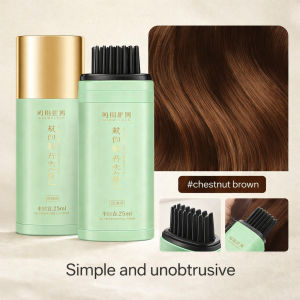 Herbal Hair Color Stick Quick Cover Gray Hair Natural Plant-Based Non-Damaging Temporary Root Touch Up Travel-Friendly Easy Application