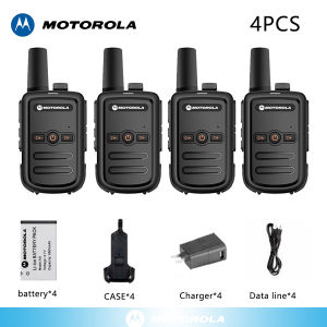 (Earphone)4PCS Motorola C51 Walkie Talkies Mini long range UHF Handheld Two way radio set 1-10KM 5W IP54