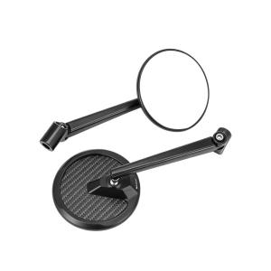 Carbon Fiber Round Motorcycle Side Mirror 360° Adjustable Rearview Mirror