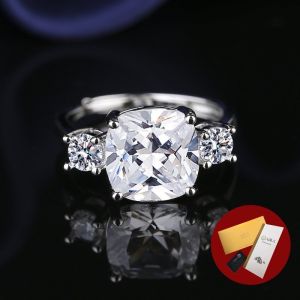 Diamcity  (Free Gra Certificate) Moissanite Hot Sale 5 Cincin Berlian Karat Untuk Wanita