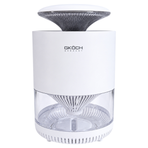 Máy diệt côn trùng ngoài trời Gkoch YG-M006 UV 365nm thiết kế hiện đại với phần trên dạng nón và phần dưới trong suốt chứa nước.
