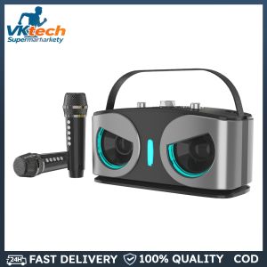Portable BT Speaker System with 2 Microphones Portable Wireless Speakers Rechargeable Battery for Adults Kids Home Party Gifts