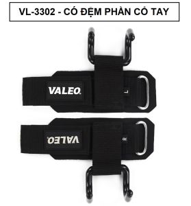 Dây quấn cổ tay có móc nâng tạ Trap Móc Tạ Chính hãng VALEO VL-3302 - Hỗ trợ kéo xà tập lưng