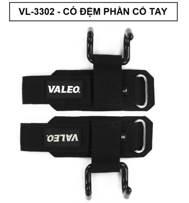 Dây quấn cổ tay có móc nâng tạ Trap Móc Tạ Chính hãng VALEO VL-3302 - Hỗ trợ kéo xà tập lưng