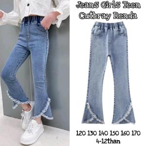 CELANA JEANS ANAK PEREMPUAN REMAJA KOREAN STYLE IMPORT MURAH CUTBRAY