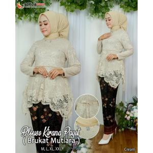 Setelan kebaya blouse kirana payet - kebaya modern - model terlaris - motif bunga cantik - outfit kekinian - bahan brukat non gliter kombinasi payet - pakaian kondangan wisuda akad nikah baju pagar ayu pesta