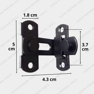 Grendel Pintu Geser Slot Pintu 90 Derajat / Gerendel Dorong Geser Tarik Kunci Pengait / Gesper Alat Keamanan