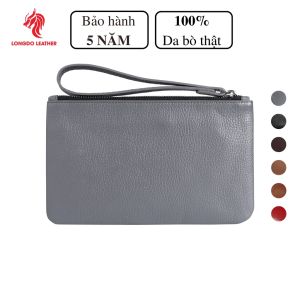 Ví cầm tay nữ cao cấp da bò thật Bảo hành 5 năm thương hiệu LONGDO LEATHER - BNM01