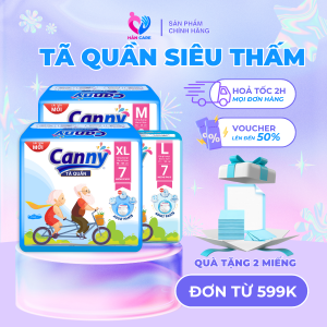 Tã Quần Người Già Canny Siêu Thấm Bỉm Quần Người Già Kháng Khuẩn Size XL7 Miếng Băng Vệ Sinh Chất Lượng