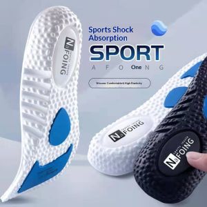 2 Pairs Sport Insoles Soft Cloud-Like Shock Absorption Breathable Cushion Inserts for Men Women Comfortable High Elastic Shoe Pads for Running Basketball Size EU 35-46