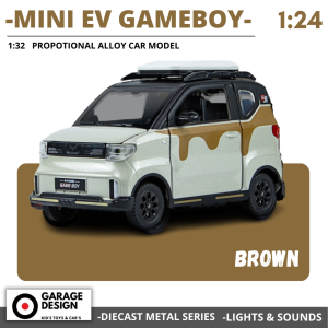 Diecast Miniatur Mobil - Wuling MINI EV Skala 1:24 Mobil Pajangan Miniatur Wuling MINI EV 1/24 - Diecast Alloy Logam Mobil Mainan Terdapat Lampu dan Suara