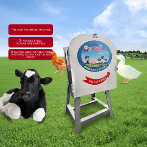 Enhanced silver and white 6-knife hogweed machine electric hogweed machine grass grinder cattle and sheep breeding small feed mill crusher hog grass machine