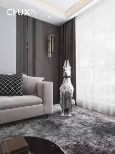 Sacesr Dog Sculptures Statue Large Luxury Creative Figurines Modern Nordic Figurine Living Room Sculpture Sofa Beside Home Decoration 4P6B8