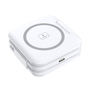 Magnetic 3-in-1 Wireless Charging Stand Folding Fast Charging Dock Station Portable Charger Phone Holder