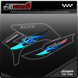 Striping Stiker Transparan UV Motor Ninja SS Sticker Variasi Flame Api Design Terbaru Keren TA988
