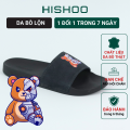 Dép quai ngang slipper Gấu Bặm Trợn cao cấp nam, nữ HISHOO siêu nhẹ da bò thật thời trang size 36-45 U113. 