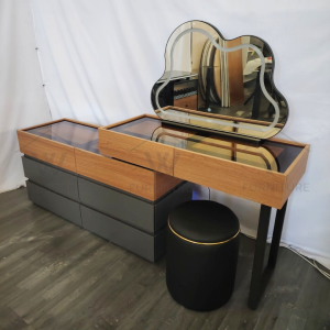 (Free Installation) Wfurniture Modern Aesthetic Dressing Table Makeup Table Mirror Stool Meja Solek