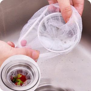 🇸🇬【SG stock】100pcs Kitchen Sink Drain Filter Net Anti-clog Sink Drain Filter Screen Trash Strainer Garbage Mesh Bag Kitchen Accessory Mesh Bag-Bathroom Accessories Disposable Rubbish Garbage Bag-Prevents Clogging Waste