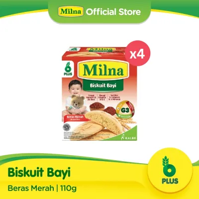 Milna Biskuit Bayi Beras Merah 110gr x4