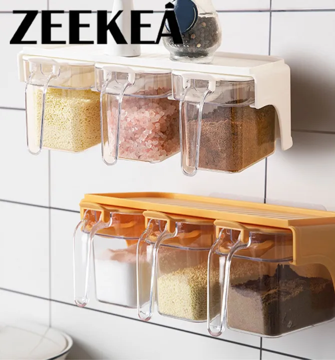 Zeekea%203%20Grids%20Seasoning%20Box%20with%20Handle%20and%20Spoon,%20Seasoning%20Storage%20Container%20Rack%20Combo%20Set%20with%20Removable%20-%20Image%208