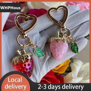 [COD] WHPHous Ship within 24 hours Sweet Strawberry Colorful Phone Chain Handmade Keyring Bag Pendant For Women Gifts