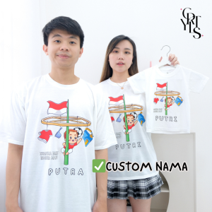 Carotyles Baju Atasan Kaos Couple Keluarga Family Wanita Anak Perempuan Laki Laki Pasangan Oversize Jumbo Lengan Pendek Panjang Korean Style Terbaru Merdeka Cewe