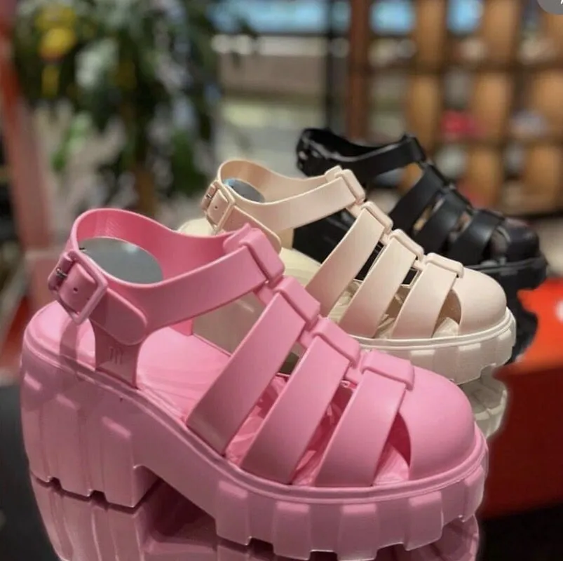 Melissa Womens Shoes 2023 New Melissa Ladies High Heel Thick Sole