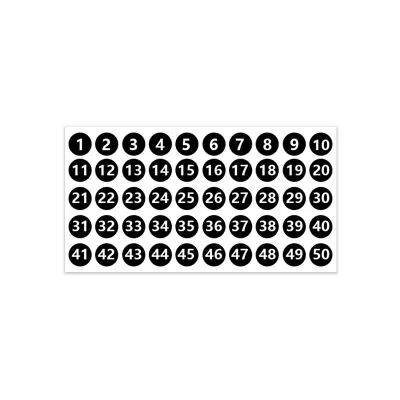 🇲🇾 2.5cm 1-200 Waterproof Large Size Number Flow Sticker Stick Label Nombor Numbering PVC Stickers Marking Code Tags