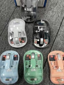 Transparent Wireless Mouse Bluetooth 2.4G Dual Mode RGB Silent Rechargeable Ergonomic Gaming Mouse