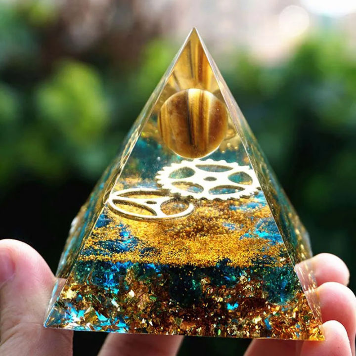 Natural Tiger Eye Orgone Pyramid Healing Crystals Energy Reiki Chakra ...