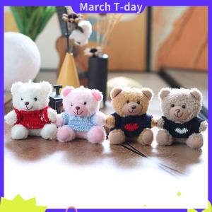 March 1 Piece Cute Sweater Bear Plush Pendant Toy Soft Stuffed Animal Small Bear Doll Keychain Lovely Birthday Gifts For Girl Boy