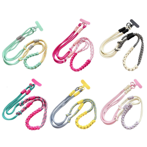 สร้อยคอสายโทรศัพท์แบบถักกันลื่นสายคาดที่คล้องเชือกด้ามจับออกแบบตามสรีระสำหรับระยะยาวสวมใส่ในกิจกรรมการเดินทางช้อปปิ้ง