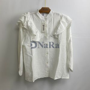 DNaRa - Sharon Blouse Linen Model Ruffle Lengan Panjang Hijab Friendly