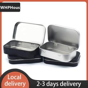 [COD] WHPHous Ship within 24 hours Metal Rectangular Empty Mini Tin Box Tinplate Push Candy Cases Bins Jar Hinged Containers Small Organizer Storage Box