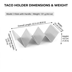 Professional Taco Stand Holder 3-Position 304 Stainless Steel Tortilla