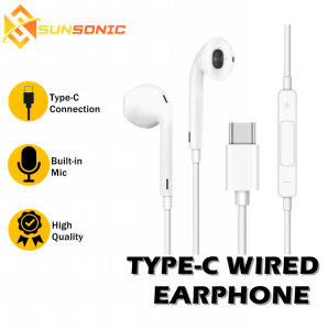 Type-C Wired Earphone HD Sound Quality with Microphone For Huawei Type-C Phone Only