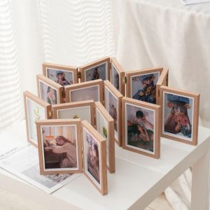 CEMOMEF Double/Triple Foldable Hinge Photo Frame Creative Rectangular Portrait Picture Frame Modern Simple 2/3/4/5 Linked Combination Folding Frame Gift