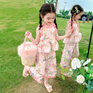 AOJU Summer Floral Crop Top and Skirt Terno Set/Dress for Girls 1-8 Years