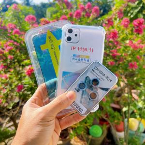 Combo cường lực tự dán + mắt cam xanh hoặc vàng + ốp lưng xs max xr 11 12 13 14 15 pro max