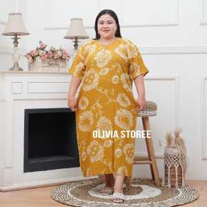 Daster Jumbo xxxl Rayon Tebal Kancing Depan Terbaru 2023 Motif Bunga Love