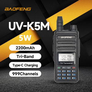 Baofeng K5M Walkie Talkie 999Channels 5W Dual Band UHF/VHF 10KM 2-Way Radio Outdoor Dual Band FM Radio Type-C Charging