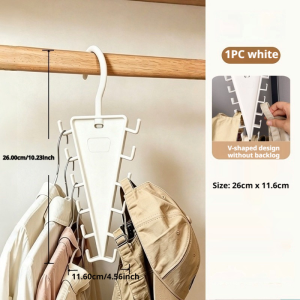 GREENSINDOOR 12-Hook V-Shaped Rotating Hanger Organizer 360° Space-Saving Closet Rack for Belts Ties Scarves Hats and Bags V型衣架挂架