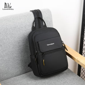 LouisWill Mens Chest Bag Waterproof Film Travel Shoulder Bag Large Capacity Casual Business Backpack Multifunctional Fashion Street Handbag Bags for Men