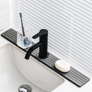 XENMART 1Pairs Diatomite Stone Faucet Mat Super Absorbent Quick Dry Drainage Mat Durable Non-Slip Sink Splash Guard for Kitchen Sink