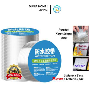 Lakban Anti Bocor 3M 5M Lem Anti Air Alumunium Foil Butyl Super Waterproof Tape Tambal Silver